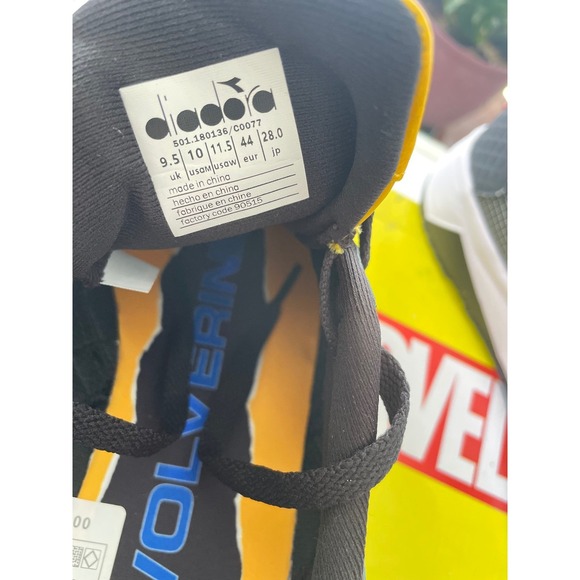 Diadora Wolverine Marvel Black Yellow Blue Sneakers Size 10 M Men's Shoes - Picture 13 of 14